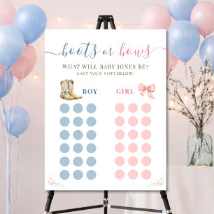 Boots or Bows Boy Or Girl Gender Reveal Voting  Foam Board