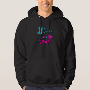 Boots Or Bows Gender Reveal baby party Funny Hoodie
