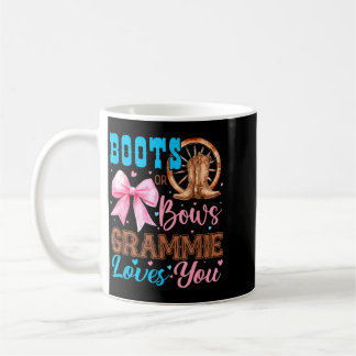 Boots Or Bows Gender Reveal Decorations Grammie Coffee Mug