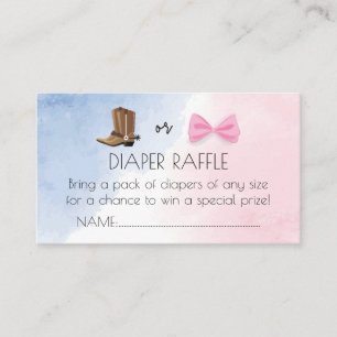 Boots or Bows gender reveal diaper raffle ticket Enclosure Card