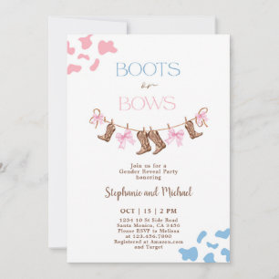 Boots or Bows Gender Reveal Invitation