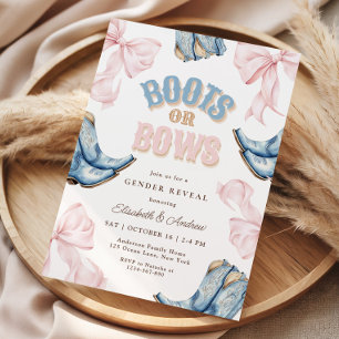 Boots or Bows Gender Reveal Invitation