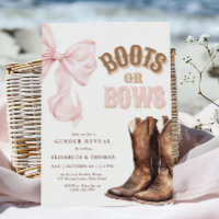 Boots or Bows Gender Reveal Invitation