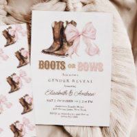 Boots or Bows Gender Reveal Invitation