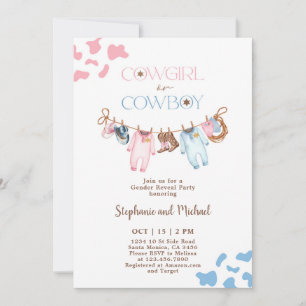 Boots or Bows Gender Reveal Invitation