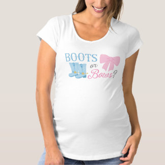 Boots or Bows Gender Reveal Maternity T-Shirt