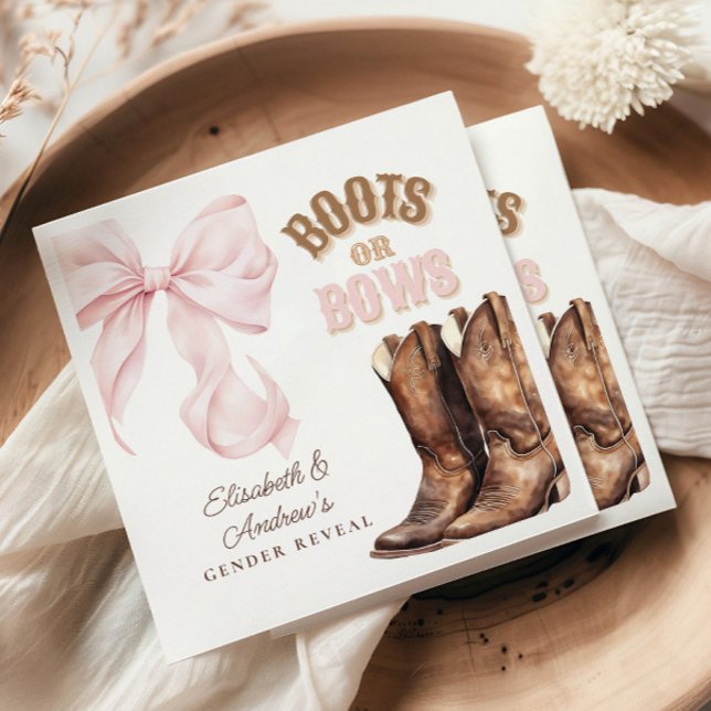 Boots or Bows Gender Reveal Napkins (Creator Uploaded)