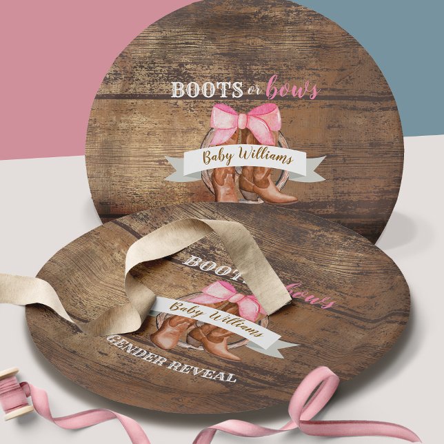 Boots or Bows Gender Reveal Paper Plates (Creator Uploaded)