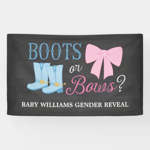 Boots or Bows Gender Reveal Party Baby Shower Banner