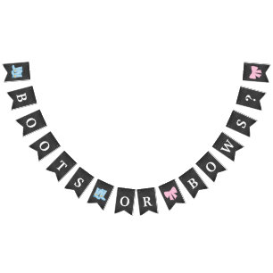 Boots or Bows Gender Reveal Party Baby Shower Bunting Flags