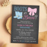 Boots or Bows Gender Reveal Party Baby Shower Invitation