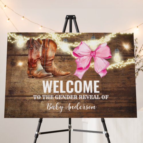 Boots or Bows Gender Reveal Party Foam Board