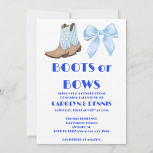Boots or Bows Gender Reveal Party Invitation