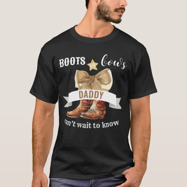 Boots or Bows Gender Reveal Party T-Shirt (Front)