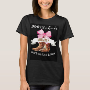 Boots or Bows Gender Reveal Party T-Shirt