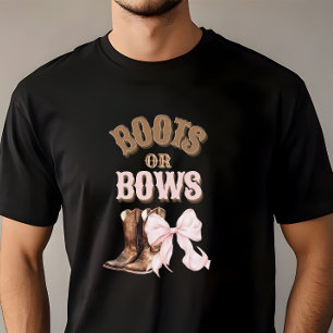 Boots or Bows Gender Reveal T-Shirt