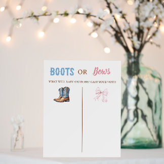 Boots or Bows Gender Reveal Voting Sign