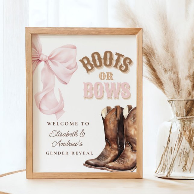 Boots or Bows Gender Reveal Welcome Poster (Creator Uploaded)