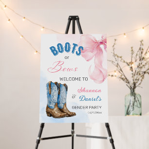 Boots or Bows Gender Reveal Welcome Sign