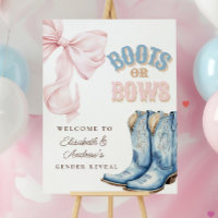 Boots or Bows Gender Reveal Welcome Sign