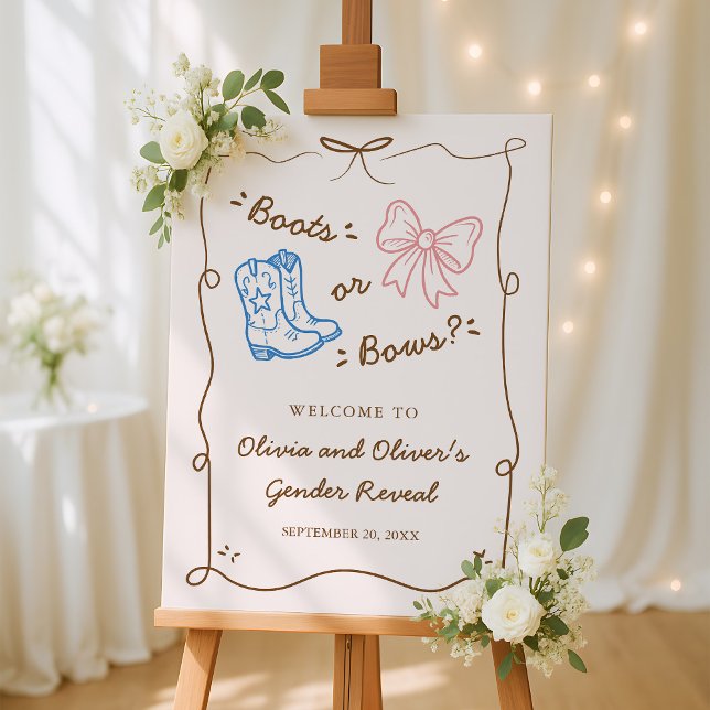 Boots or Bows Gender Reveal Welcome Sign (Creator Uploaded)