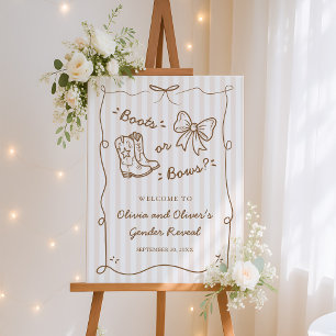 Boots or Bows Gender Reveal Welcome Sign