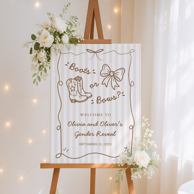 Boots or Bows Gender Reveal Welcome Sign (Creator Uploaded)