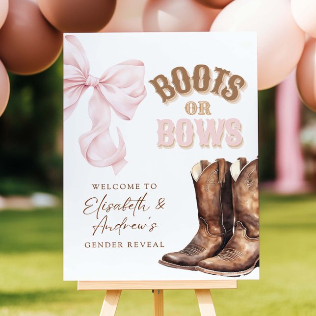 Boots or Bows Gender Reveal Welcome Sign (Creator Uploaded)