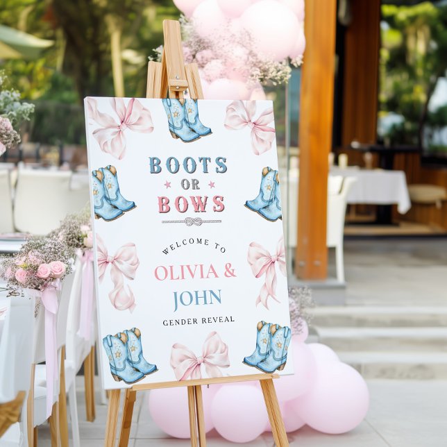 Boots or Bows Gender Reveal Welcome Sign Banner (Creator Uploaded)