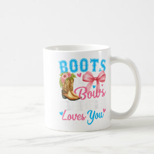 Boots Or Bows Gigi Loves You Gender Reveal Family Coffee Mug