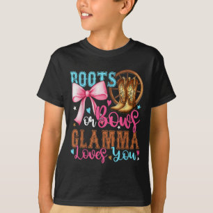 Boots Or Bows Glamma Loves You Gender Reveal Party T-Shirt