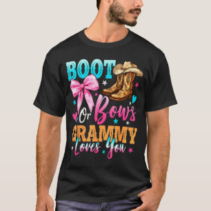 Boots Or Bows Grammy Loves You Gender Reveal Famil T-Shirt