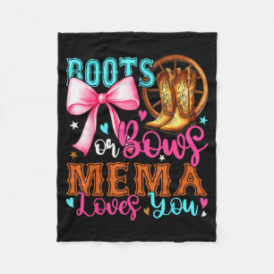 Boots Or Bows Mema Loves You Gender Reveal Party Fleece Blanket