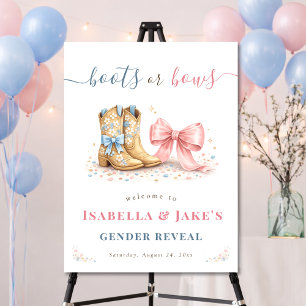 Boots or Bows Or Girl Gender Reveal Welcome Sign