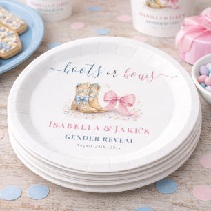 Boots Or Bows Paper Plates