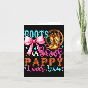 Boots Or Bows Pappy Loves You Gender Reveal Party Card