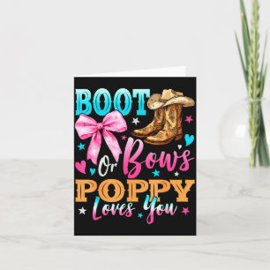 Boots Or Bows Ppy Loves You Gender Reveal Family Card