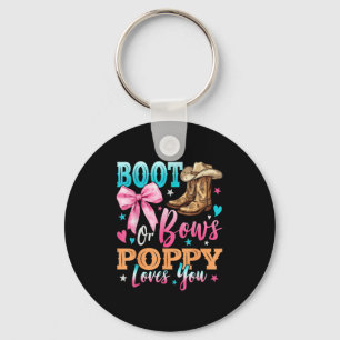 Boots Or Bows Ppy Loves You Gender Reveal Family Keychain