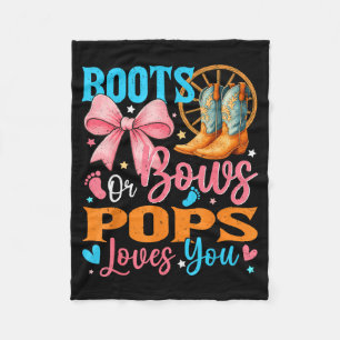 Boots Or Bows Ps Loves You Gender Reveal Family Fleece Blanket