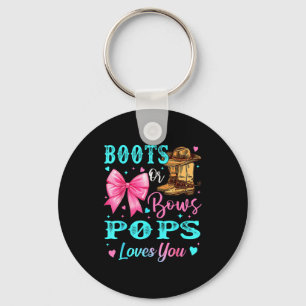 Boots Or Bows Ps Loves You Gender Reveal Family Keychain