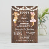 Boots or Bows Rustic Country Gender Reveal Invitation (Standing Front)