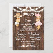 Boots or Bows Rustic Country Gender Reveal Invitation (Front)