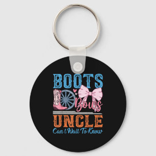 Boots Or Bows Uncle Loves You Gender Reveal Family Keychain
