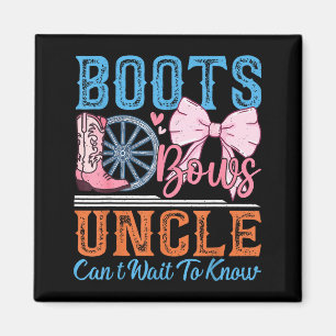 Boots Or Bows Uncle Loves You Gender Reveal Family Magnet