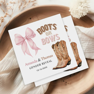 Boots or Bows Western Gender Reveal Napkins