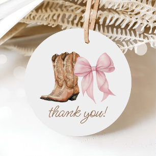 Boots or Bows Western Gender Reveal Thank You Favor Tags