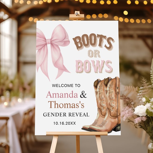 Boots or Bows Western Gender Reveal Welcome Sign (Creator Uploaded)