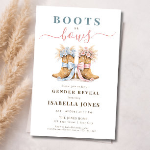 Boots or Bows Western Theme Gender Reveal Budget Flyer