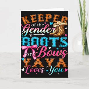 Boots Or Bows Yaya Loves You Gender Reveal Family Card