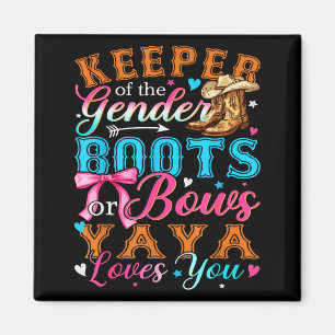 Boots Or Bows Yaya Loves You Gender Reveal Family Magnet